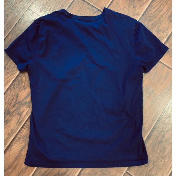 Vintage Polo Ralph Lauren T Shirt Blue Medium Short Sleeve White Horse Rider - Picture 2 of 10